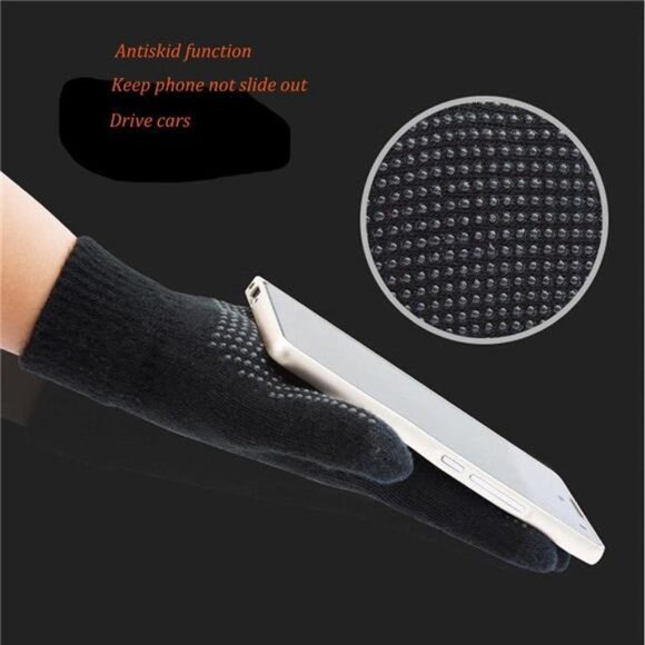 3-Pieces Winter Hat Gloves Scarf Set, Black
